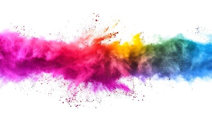 Obraz premium Colorful Holi powder on white background
