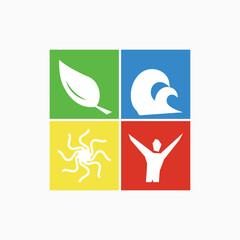 Colourful Business Logo Fresh Idea For life, insurance, finance, organizations, Environment Vector Flat Logos and Icon Design