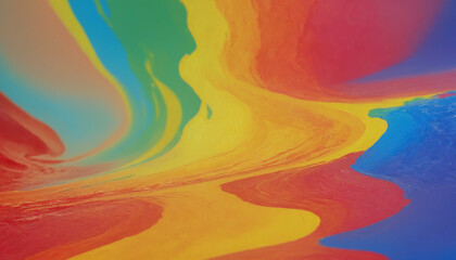 Rainbow watercolor liquid abstract painting