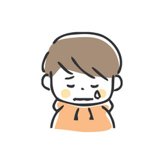 Fototapeta premium 泣いている男の子のイラスト