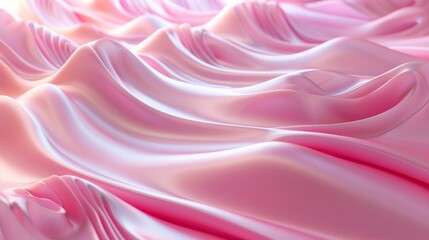 Enchanting Symphony of Pink Elegance: 3D Rendered Illustration Featuring Graceful Pink Stripes in the Form of a Wave, Creating a Whimsical Harmony of Artistic Fluidity and Contemporary Beauty 