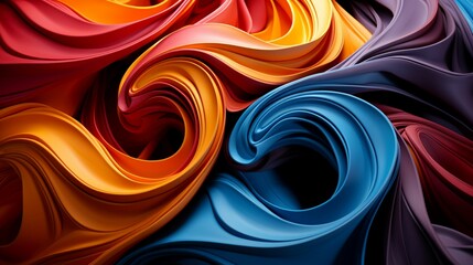 Iridescent Dance of Chromatic Whirls: 3D Rendered Abstract Colorful Swirl, Unleashing a Kaleidoscopic Tapestry of Vibrant Hues, Dynamic Elegance, and Modern Artistic Expression