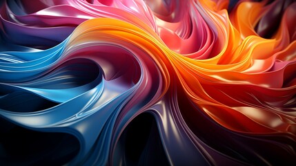 Illuminating Whirlwind of Chromatic Splendor: 3D Rendered Abstract Colorful Swirl, Creating a Vibrant Kaleidoscope of Dynamic Elegance and Modern Artistic Expression 