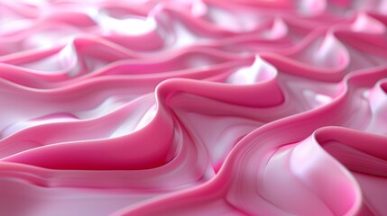 Rhythmic Pink Symphony: 3D Rendered Illustration of Graceful Pink Stripes in the Form of a Wave, Evoking Elegance, Movement, and Vibrant Artistic Expression 