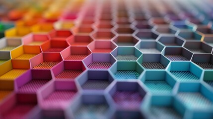 Hexagonal Radiance Unleashed: 3D Rendered Abstract Background with Depth of Field, Conjuring a Mesmerizing Kaleidoscope of Geometric Splendor and Dimensional Brilliance 