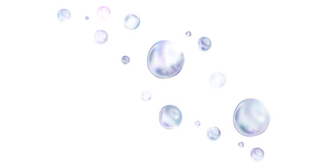 round bubbles on a transparent background. 