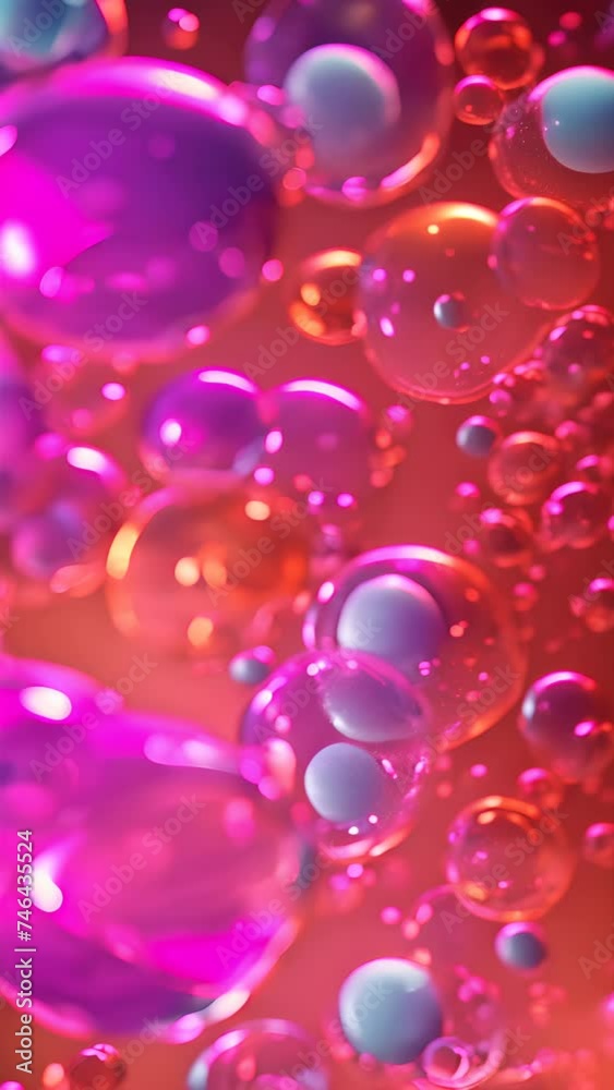 Wall mural abstract 3d animation of a colorful bubble background