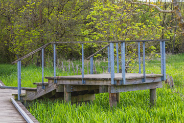 Fototapeta premium Ponton de bois marais nantes
