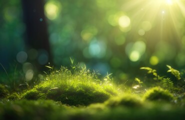 Moss in the forest, nature background