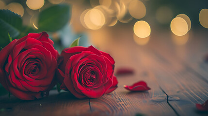 Composition for valentine39s day with a bouquet of roses