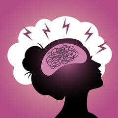 A woman Experiencing Psychological Distress With Symptoms Of Anxiety Stress