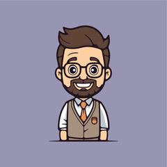 male school teacher icon vector