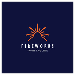Fireworks logo design with creative colorful sparks in modern style.logo for business,brand,celebration,fireworks,firecrackers