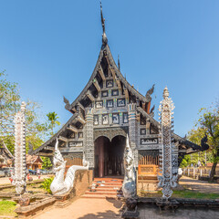 View at the Wat of Lok Moli in the streets of Chiang Mai town in Thailand - 746440328