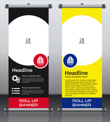 Business Roll Up. Standee Design. Banner Template. Presentation and Brochure Flyer. Vector illustration