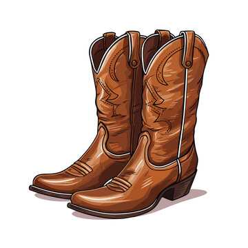 Cowboy Boots Clipart  isolated on white background