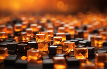 Fototapeta premium Abstract row cubes background