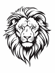 Tattoo sketch of a lion on a white background, lion icon, lion vector, lion coloring book