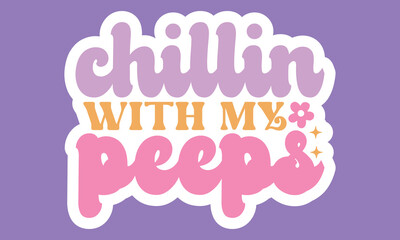 Retro Easter Sticker SVG Bundle