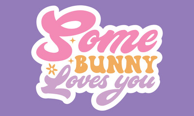 Retro Easter Sticker SVG Bundle