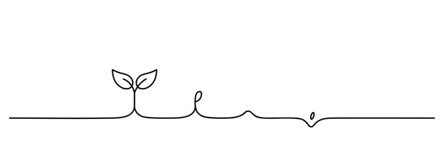 planting steps lineart bottom line, black linear vector illustration, editable stroke, horizontal design element