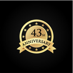 43 st th Anniversary celebrate logo vector template illustration. suitable for you.	