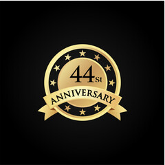 44 st th Anniversary celebrate logo vector template illustration. suitable for you.	
