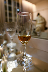 glasses of wine, Valentine's Day, glass with lipstick mark, lipstick stain, glass of sparkling wine, sparkling wine
