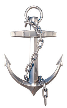 silver anchor with chain