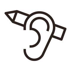 Pencil behind ear, creativity symbol - 746444578