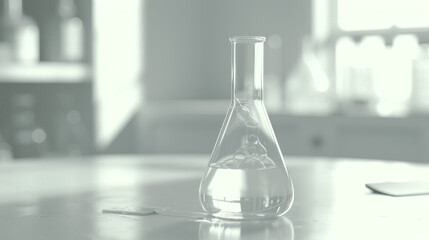 Beaker in science laboratory.