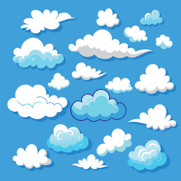 Cartoon clouds collection set