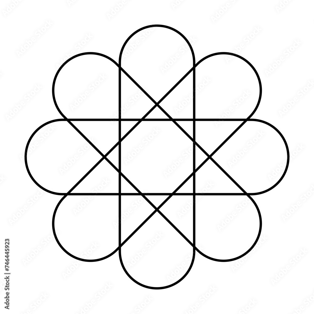 Poster abstract line geometric shapes. minimal logotypes element