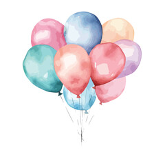watercolor Balloon Clipart  isolated on white background