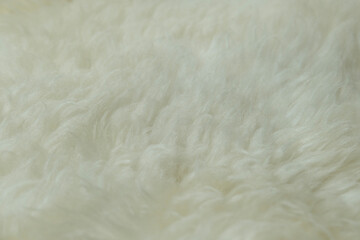 beige sheepskin texture with soft hairs, natural fur for designer, the concept of processing, production of furrier products, stress relief, psychological stress