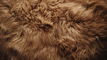Brown sheepskin fur texture background. - obrazy, fototapety, plakaty