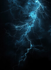 Thunder strike at the edge, a bold statement on a black background, leaving room for vertical text