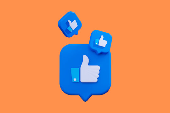 3D Like Icons. YouTube, Facebook, Instagram, TikTok Like Icon. 3d illustration.  - 157