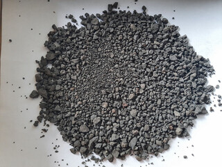 By-product of the steelmaking process is steel slag. Shaped like an aggregate