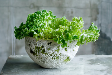 Frisee lettuce isolated on white background. Fresh green salad leaves from garden - obrazy, fototapety, plakaty