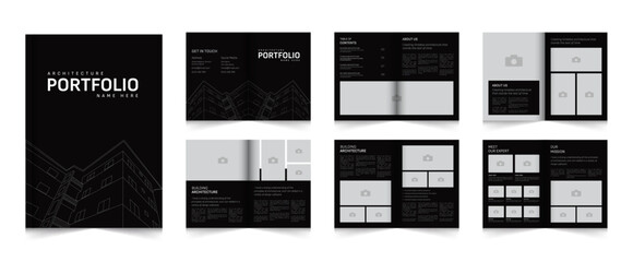 Architecture portfolio or interior portfolio or portfolio design template, a4 standard size print ready brochure template