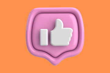 3D Like Icons. YouTube, Facebook, Instagram, TikTok Like Icon. 3d illustration.  - 110