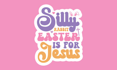 Retro Easter Sticker Design