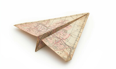 Vintage Historical Map folded up to Paper Plane