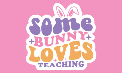 Retro Easter Sticker Design