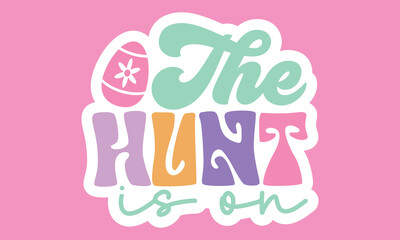 Retro Easter Sticker Design