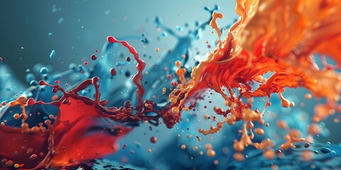 Colorful ink splash, colorful watercolor liquid splash, splash