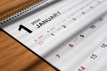 2024年1月のカレンダー