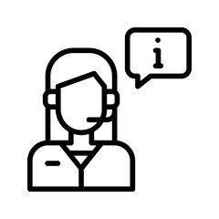 customer information icon set style collection in line, solid, flat, flat line style on white background