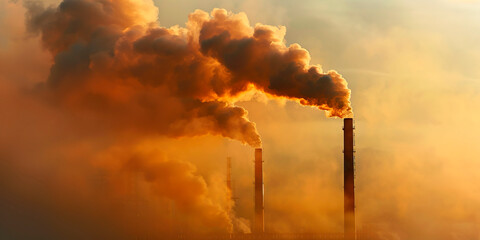 Smoke from industrial chimneys blankets the air in CO2